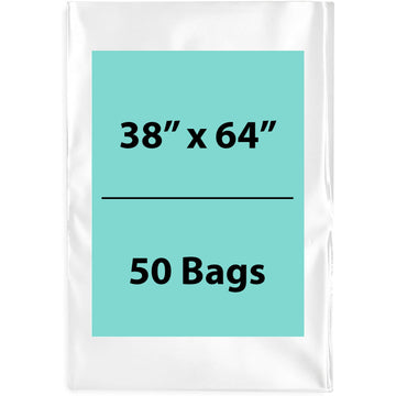 38X64 inches Clear Flat Poly Bags 4Mil Open Top (LDPE)